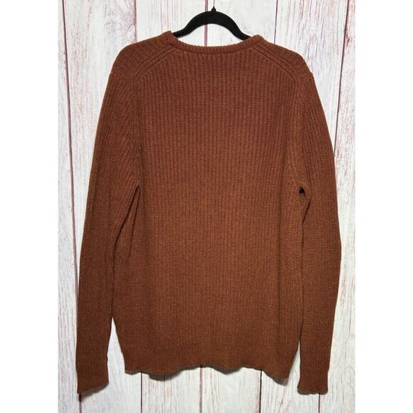 Nordstrom Men’s Shop Ribbed Knit Sweater Soft Warm Wool Blend Burnt Orange XL - Picture 2 of 7